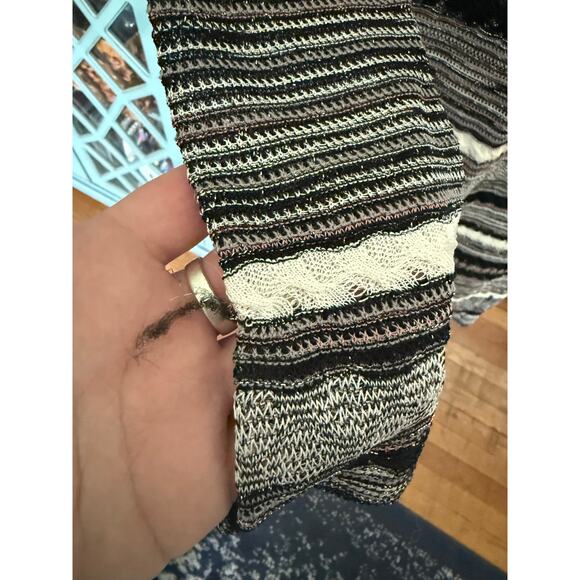 M Missoni Monochrome Lurex Striped Knit Dress Black White Pink Sz. 4 - Picture 4 of 9